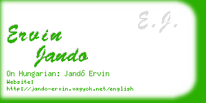 ervin jando business card